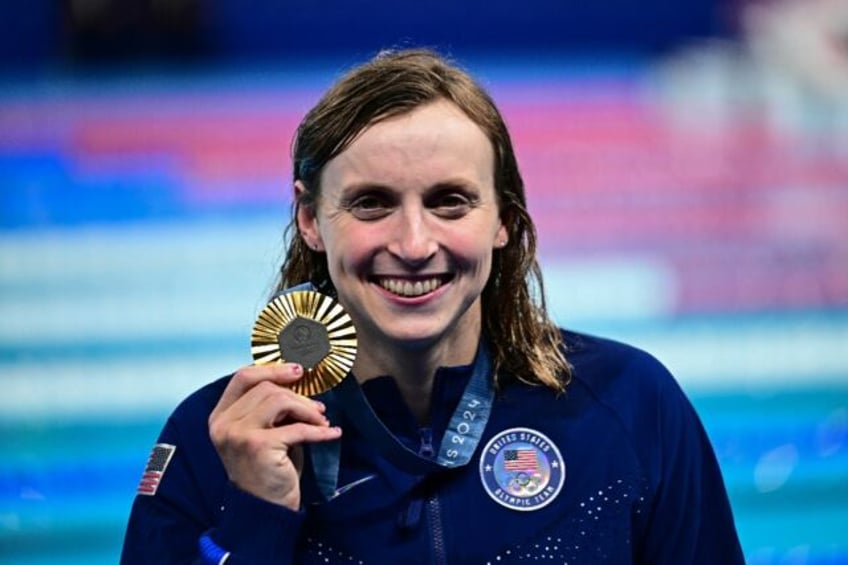 Katie Ledecky won a women's record-equalling ninth Olympic gold with her victory in the 80