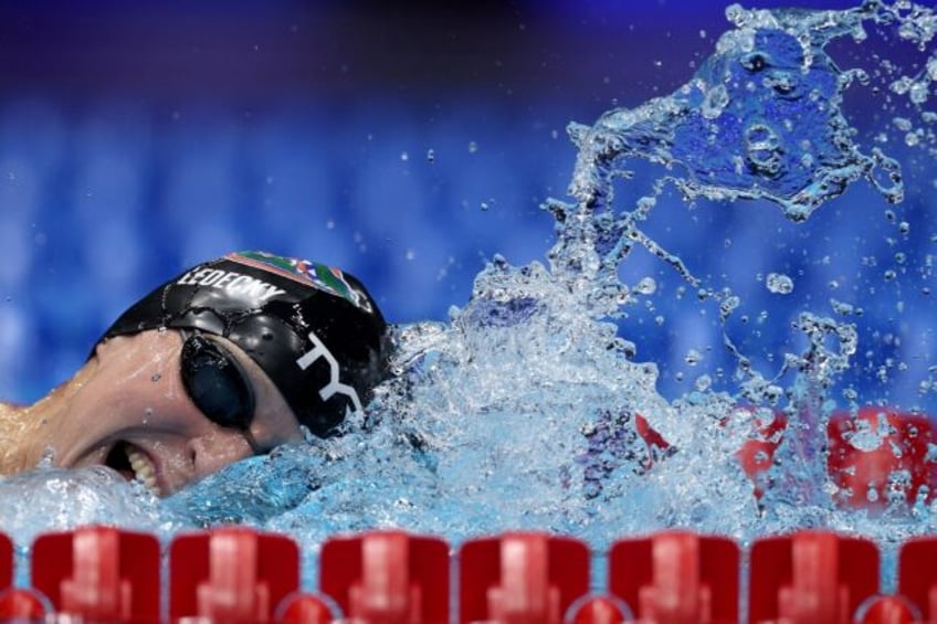 Katie Ledecky competes in the heats of the women's 1,500m freestyle at the US Olympic swim