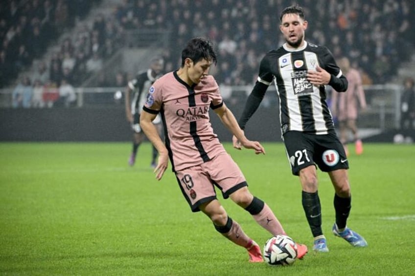 Lee Kang-in (C) scored a brace and set up one of Bradley Barcola's two goals in PSG's 4-2