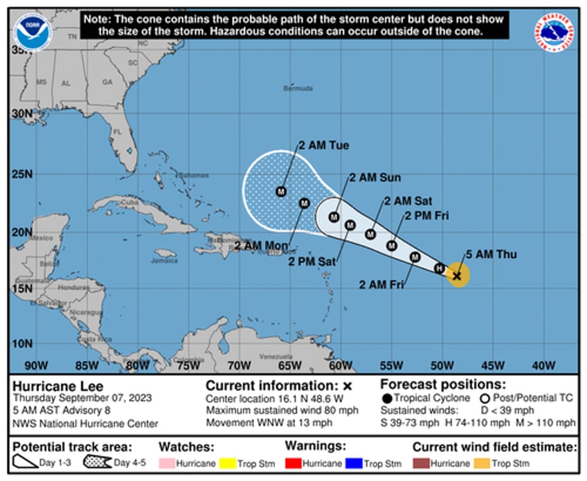 lee set to become major hurricane with possible new england and or atlantic canada track