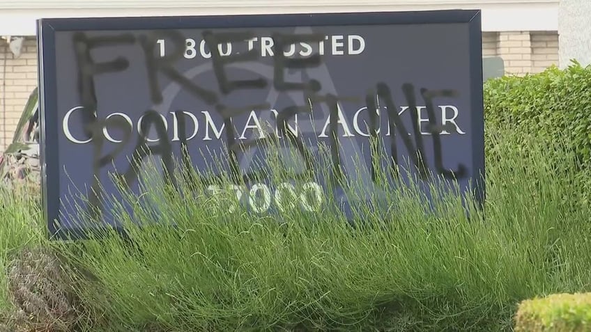 Anti-Israel graffiti on Michigan law firm