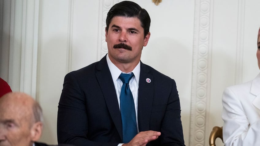 Richard Trumka Jr. is photographed during a White House ceremony where President Biden presented presidential medals of freedom on July 7.