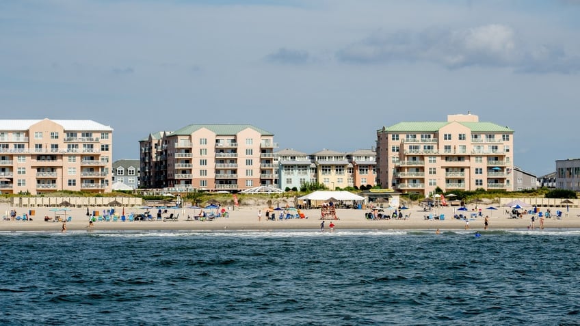 Wildwood, New Jersey beach seen from the water