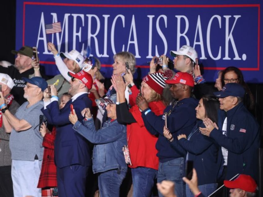 LAS VEGAS, NEVADA - JANUARY 25: Supporters cheer as U.S. President Donald Trump speaks at