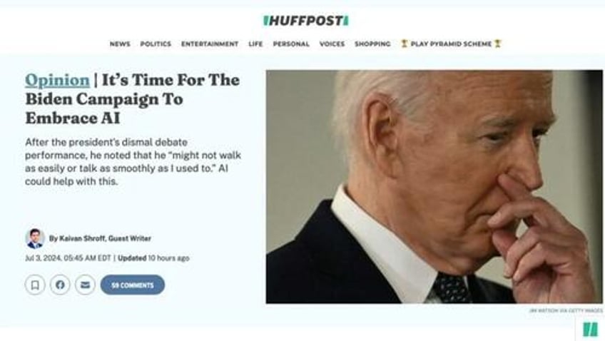 leftist media outlet calls for biden campaign to use ai to make him appear cogent