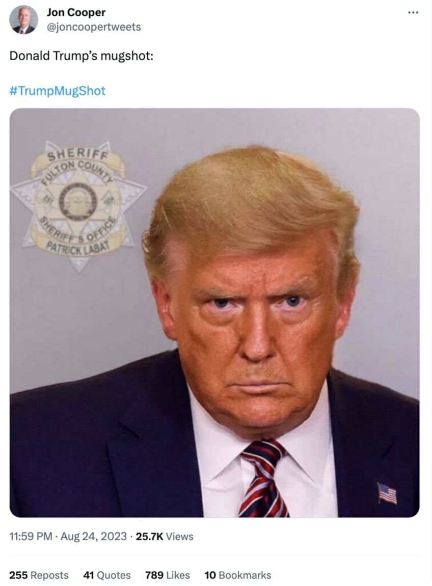 leftists duped into posting fake trump mugshot on social media