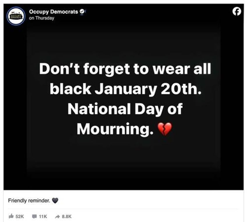 leftists put out directive to wear all black today for national day of mourning