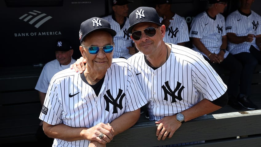 Joe Torre and Aaron Boone