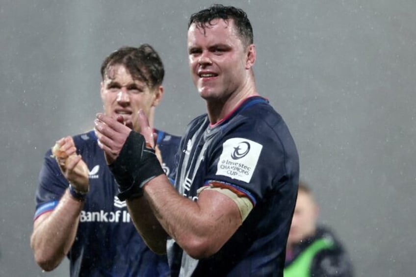 Leinster lock James Ryan after the win at a wet and windy La Rochelle