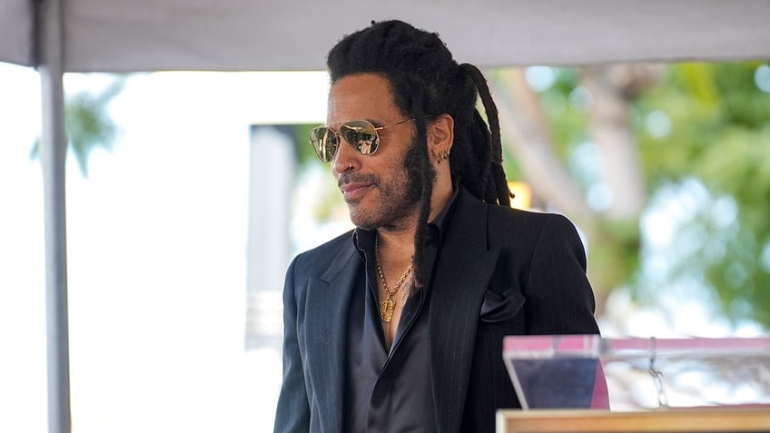 Lenny Kravitz at his Hollywood Walk of Fame ceremony