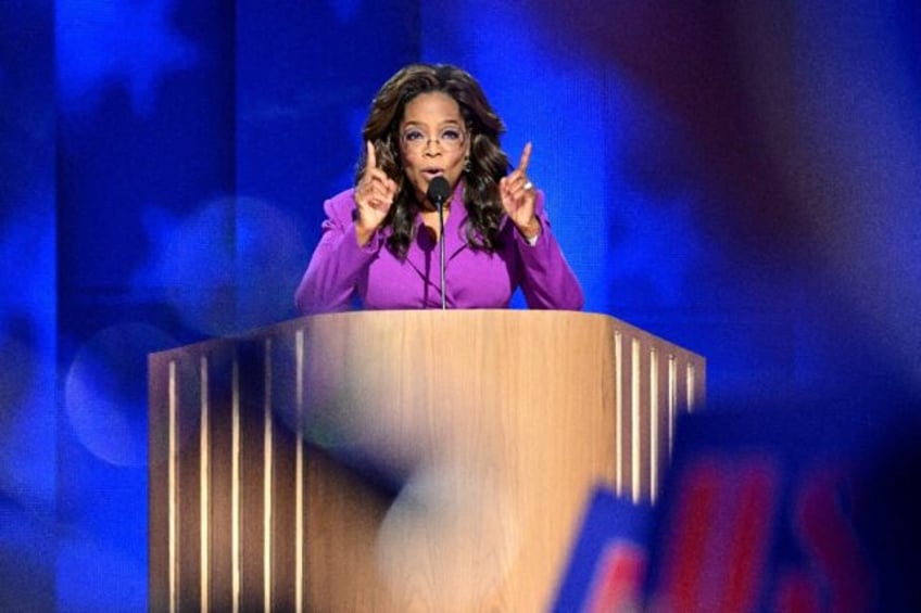 US television host and producer Oprah Winfrey speaks on the third day of the Democratic Na