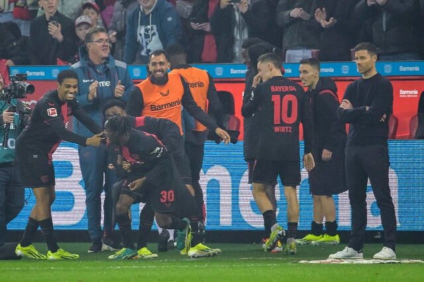 Bayer Leverkusen's Jeremie Frimpong opened the scoring at Heidenheim on Saturday