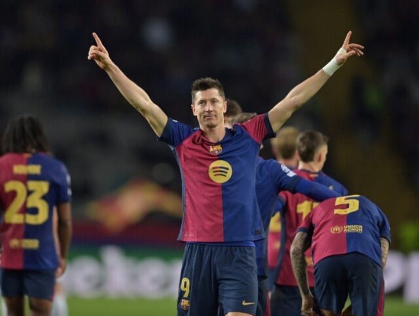 Barcelona's Polish forward Robert Lewandowski has been red-hot this season for his club