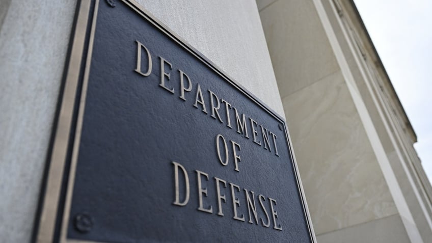 Plaque reading "Department of Defense" at Pentagon