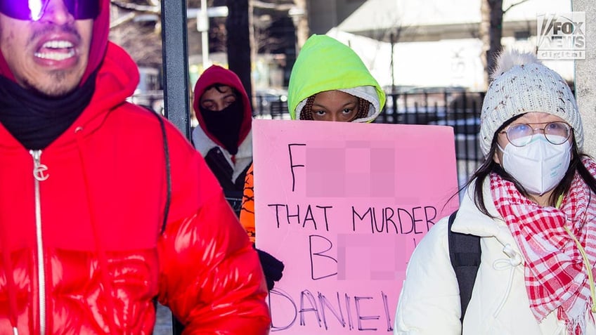 Daniel Penny protestors outside court