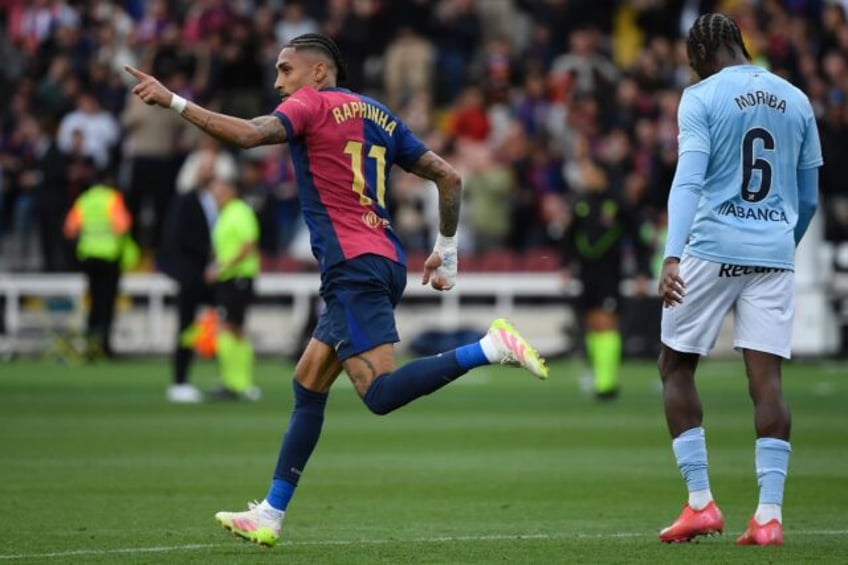 Barcelona's Brazilian forward Raphinha netted twice as the Catalans came from behind to be