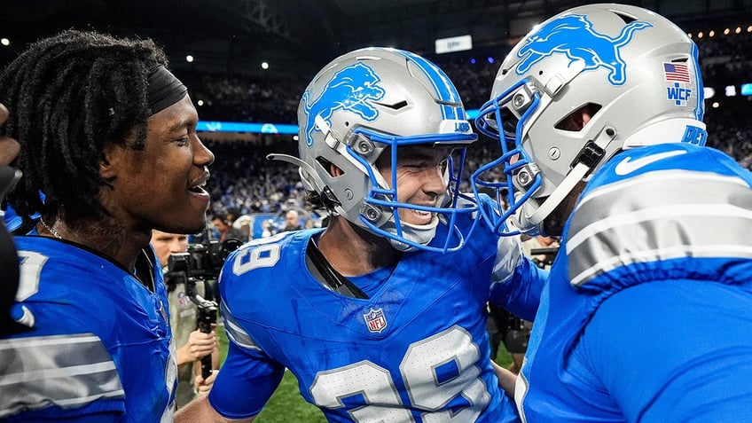 Jake Bates celebrates vs Packers