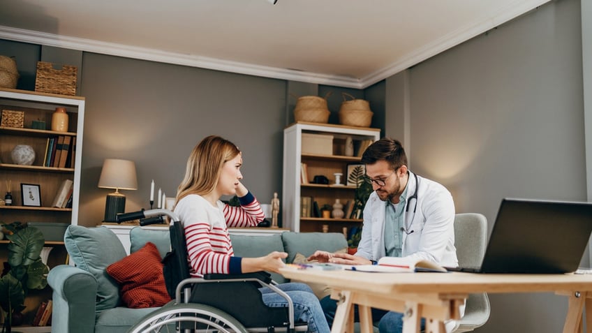 Woman in wheelchair