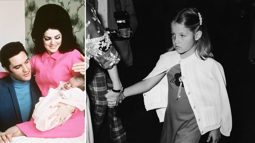 Elvis Presley with his daughter Lisa Marie Presley