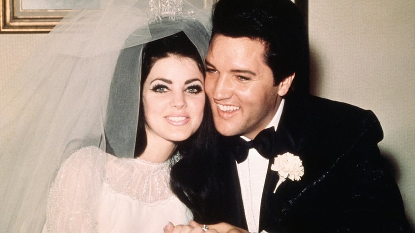 Elvis and Priscilla Presley on their wedding day.