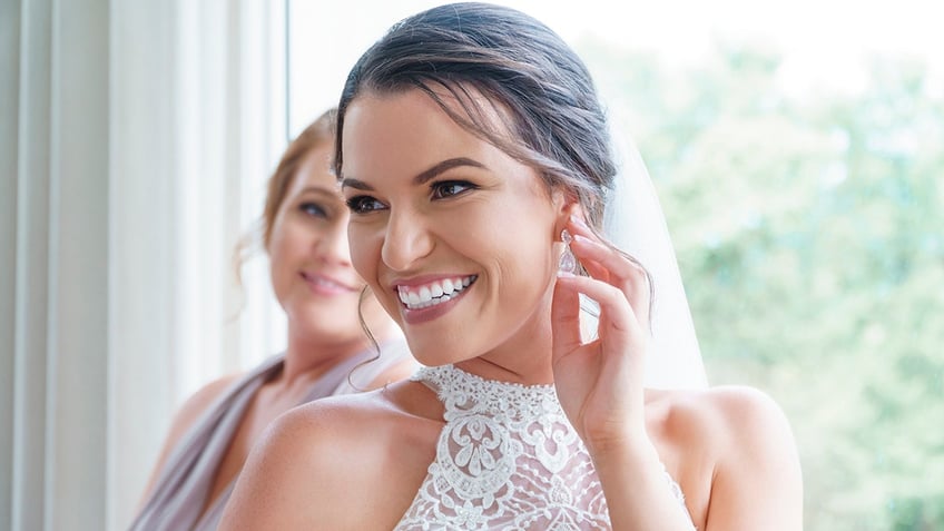 Bride smiling