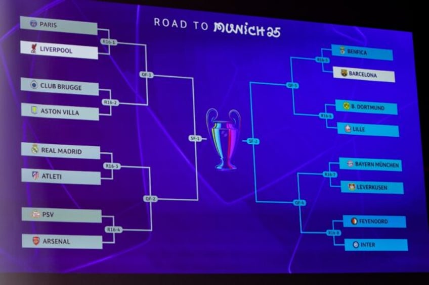 The last 16 of the Champions League includes a Madrid derby and Paris Saint-Germain facing