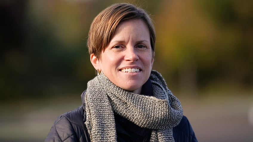 Liz Sheehan, president of the New Hope-Solebury School Board, poses for a photograph in New Hope, Pennsylvania, on Nov. 4.
