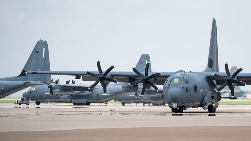 A U.S. Air Force AC-130J Ghostrider gunship