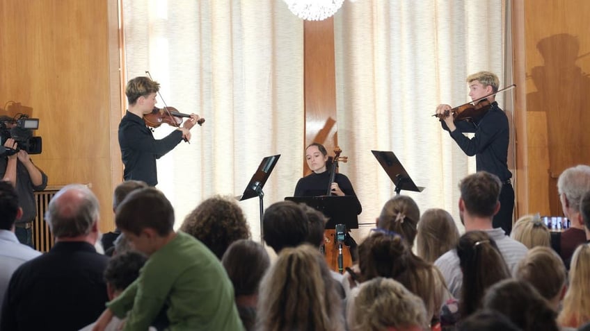 Musicians playing to audience