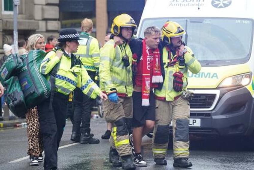 looked clearly deliberate man arrested after car ploughs into crowd during liverpool fc victory parade
