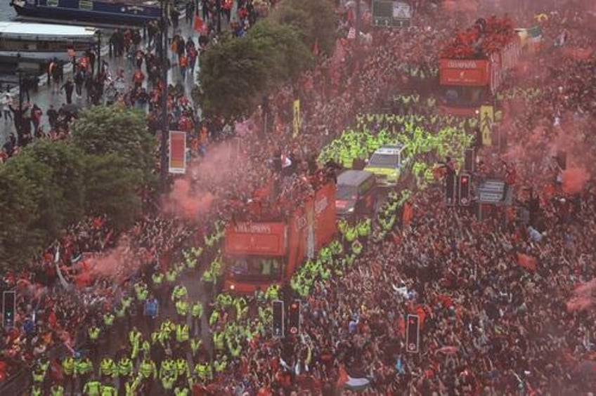 looked clearly deliberate man arrested after car ploughs into crowd during liverpool fc victory parade