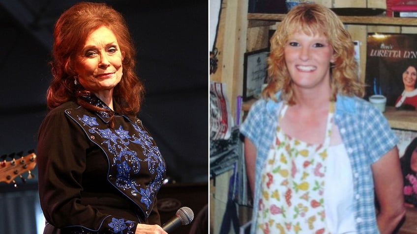 Side by side photos of Loretta Lynn and her granddaughter, Lynn Massey