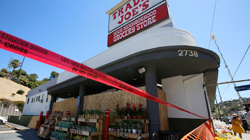 Red tape blocks access to a Trader Joe's