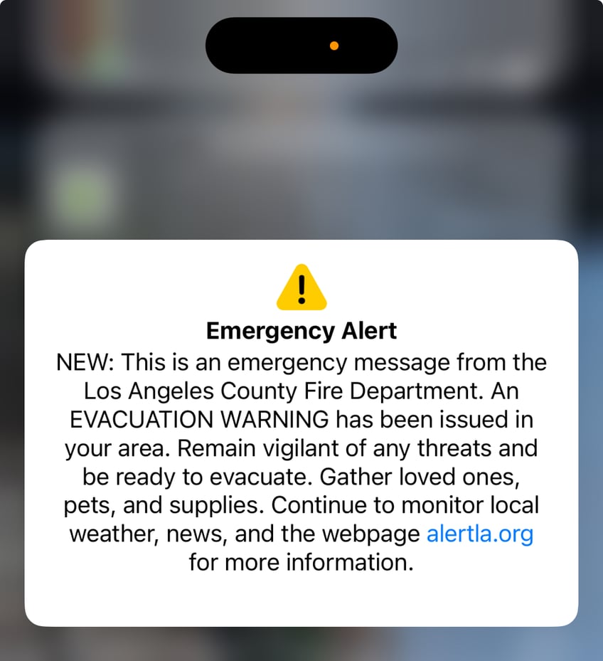 los angeles fire department accidentally sends evacuation alert to all of la county