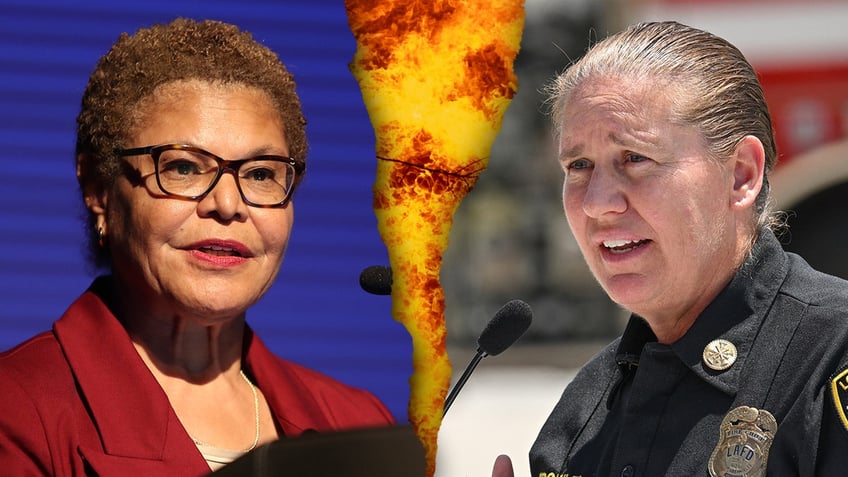 LA City Mayor Karen Bass and Los Angeles City Fire Chief Kristen Crowley