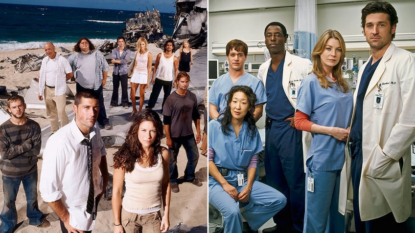 Side by side photos of the cast of Lost and Grey's Anatomy