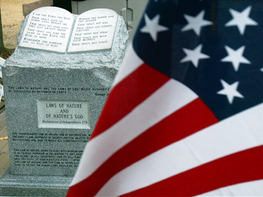 The Ten Commandments monument that was removed from the Alabama Judicial Building is on di