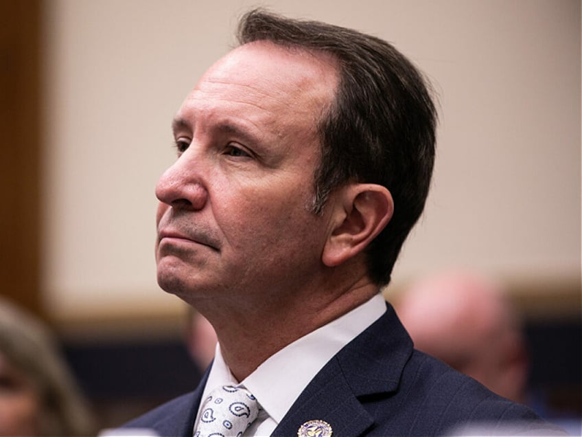 Jeff Landry, attorney general of Louisiana, during a Weaponization of the Federal Government Subcommittee hearing in Washington, DC, US, on Thursday, March 30, 2023. The hearing is examining an effort by the Biden administration to dismiss a lawsuit alleging violation of free speech rights accomplished through government pressure on major social media platforms. Photographer: Valerie Plesch/Bloomberg via Getty Images