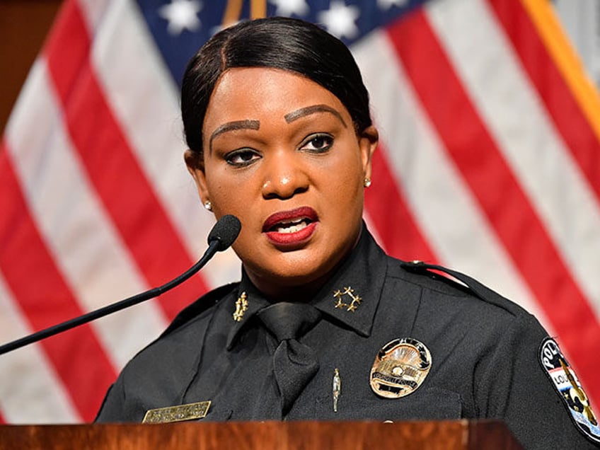 Louisville Metro Police Chief Jacquelyn Gwinn-Villaroel speaks during a news conference, M