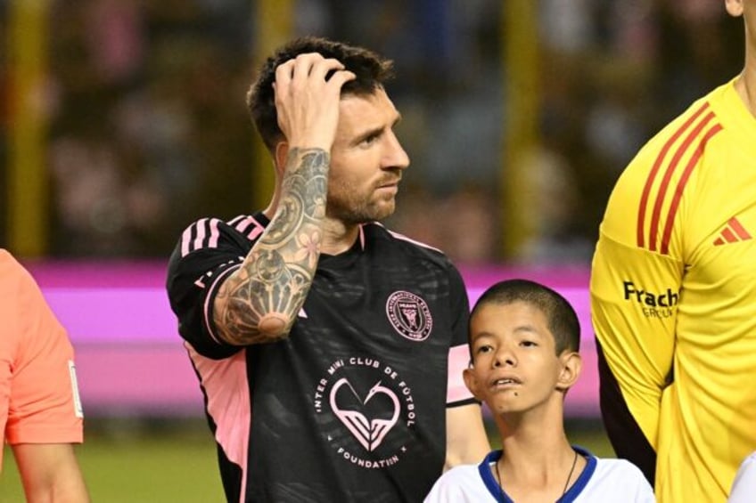 Inter Miami's Argentine forward Lionel Messi lines up ahead of Friday's friendly with El Salvador