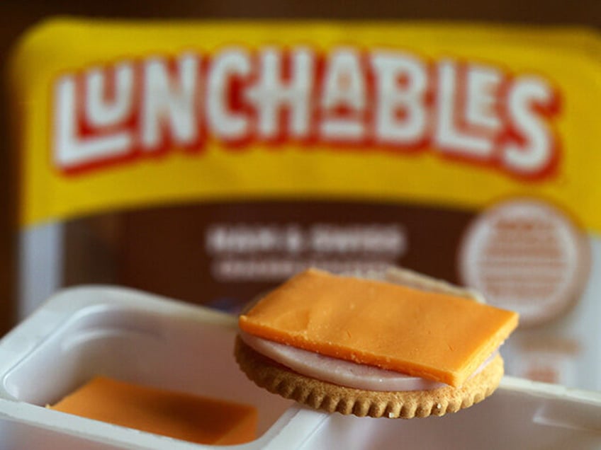 In this photo illustration, a pack of Lunchables is displayed on April 10, 2024 in San Ans