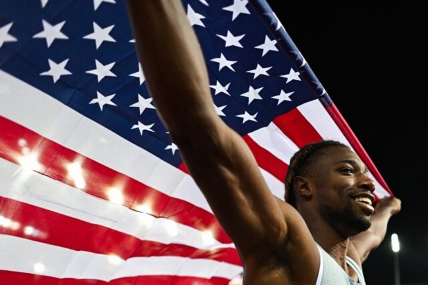 Victory lap: American Noah Lyles celebrates his 200m victory at the Diamond League meeting in Zurich