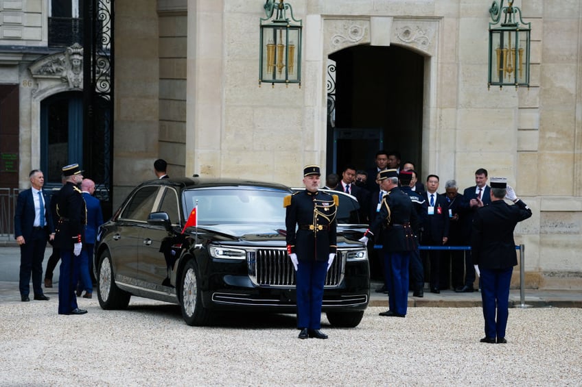 macron eu president von der leyen open trilateral talks with xi jinping in paris