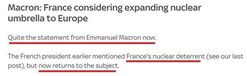 macron in anti russia rant says france considering expanding nuclear umbrella to europe