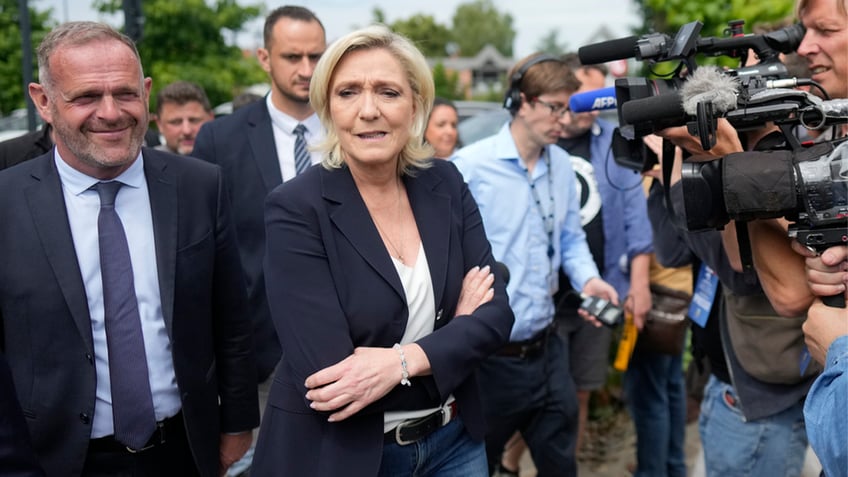 Marine Le Pen after voting