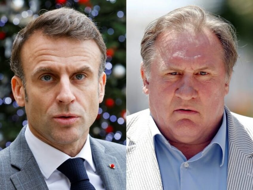 Macron (L) said he had 'huge admiration' for Depardieu