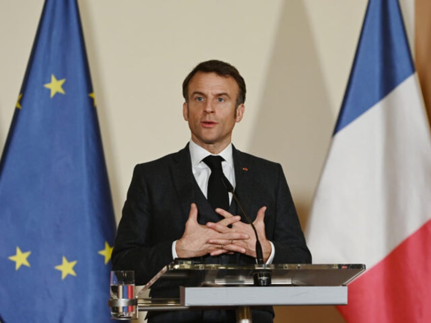 PRAGUE, CZECH REPUBLIC - 2024/03/05: French president Emmanuel Macron is seen during a joi