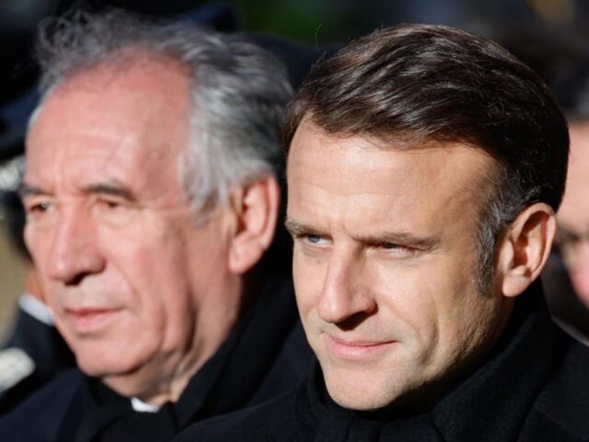 France's Prime Minister Francois Bayrou (L) and France's President Emmanuel Macron (R) att