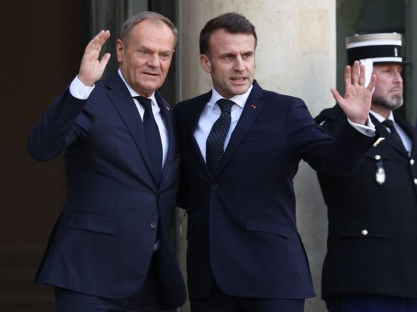 PARIS, FRANCE - FEBRUARY 17: French President Emmanuel Macron welcomes Polish Prime Minist