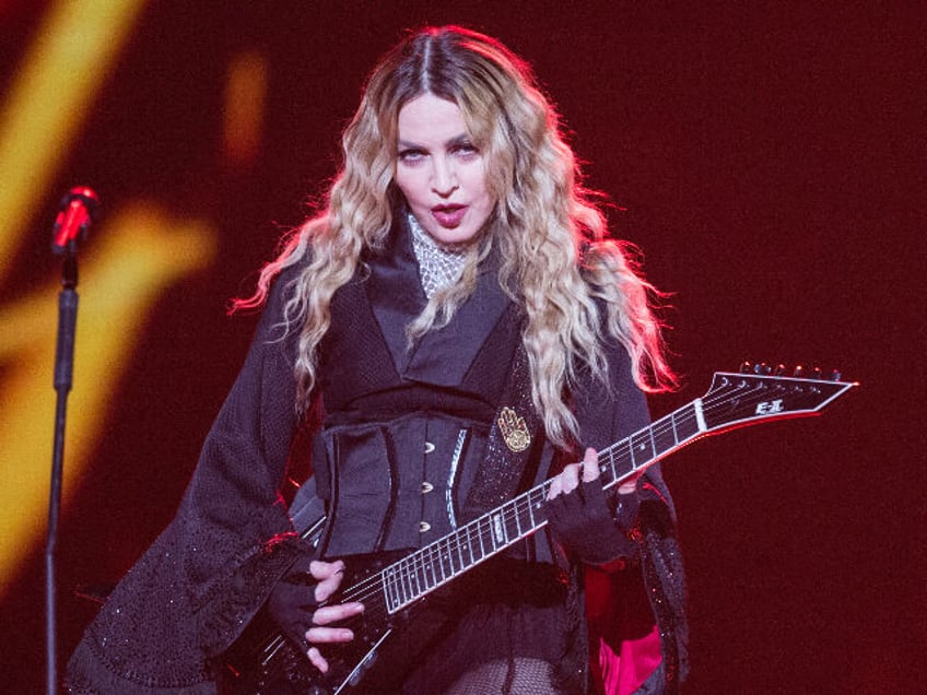 LONDON, ENGLAND - DECEMBER 01: Madonna performs at the O2 as part of her 'Rebel Heart